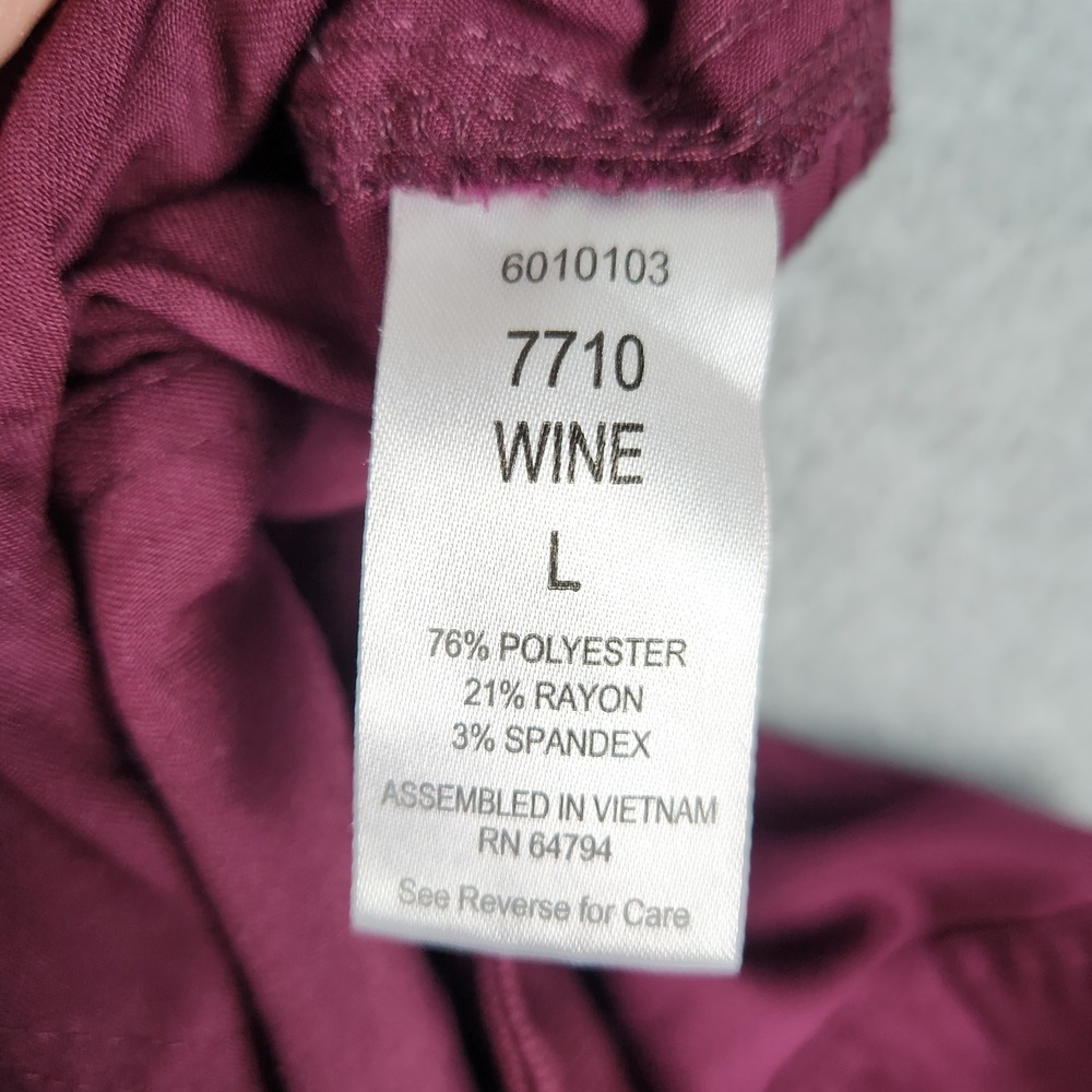 Med Couture Scrub Pants Womens Large Wine Touch Cargo Pockets Stretch Drawstring - Picture 6 of 7